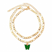 2Pcs/Set Style Copper Chain Anklet for Women Silver Summer Beach Foot Chain Female Anklet Jewelry Gift
