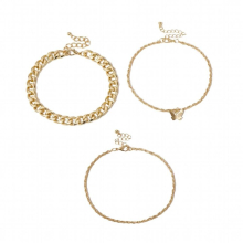 Punk Multilayered Lock Snake Chain Anklet For Women HipHop Butterfly Anklets Foot Bracelet Beach Jewelry