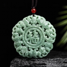 Natural A Burma Jade Beans Antique Five Blessings Jadeite Pendant Mens Womens Charms Jewelry Drop