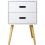 (WHITE) Retro 2 Drawer Bedside Table Smart Storage Cabinet Unit Home Bed Sofa End Side 1