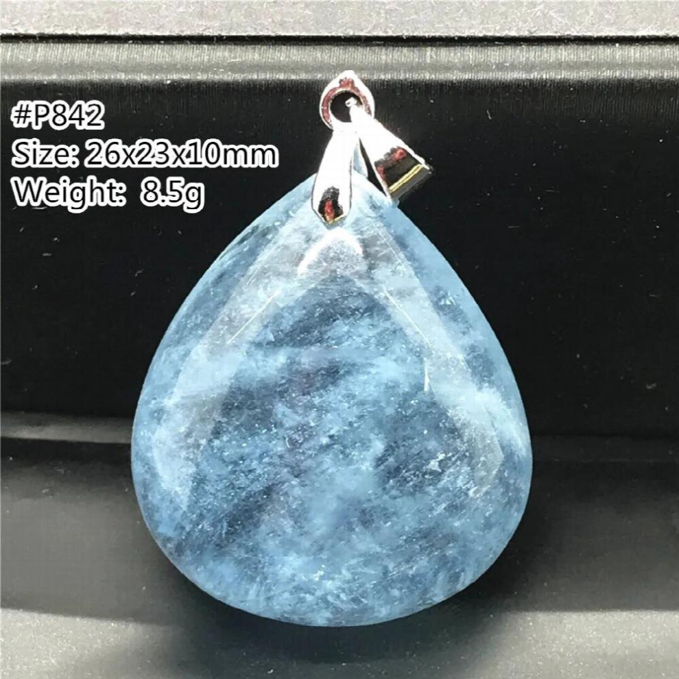 Natural Ocean Aquamarine Pendant Jewelry For Woman Lady Man Healing Luck Gift Gift Crystal 26x23x10mm Beads Stone AAAAAA-image-OPC-PCSNKKK-NEW
