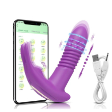 (CD29-APP-PU) Bluetooth Thrusting Vibrator for Women APP Rotating Telescopic Dildo Remote Control G Spot Massage Clitoris Stimulator S