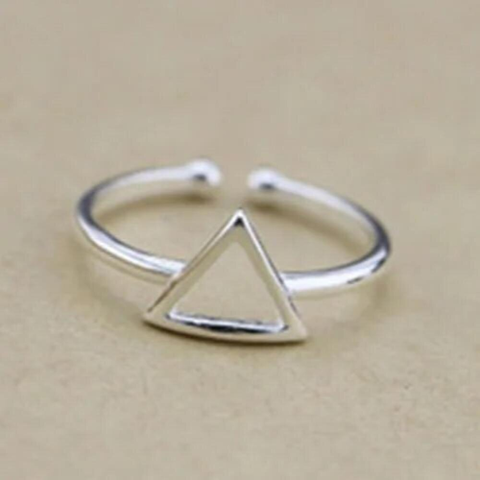925 Sterling Silver Jewelry Female Personality Geometric triangle Open Rings-image-OPC-PCSNMP7-NEW