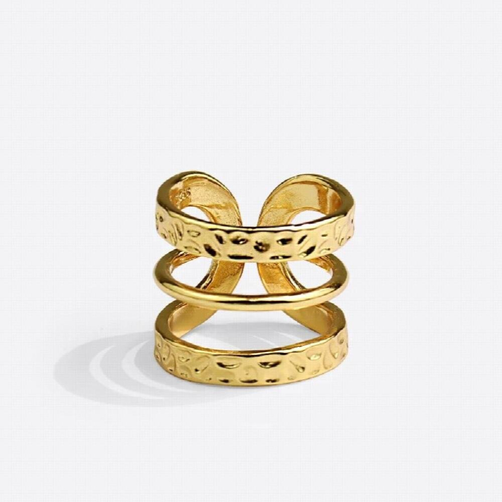 100% 925 Sterling Silver Ring For Women Chain 3 Layers INS Minimalist Irregular Fine Jewelry Bijoux Birthday Gift-image-OPC-PCSNMTM-NEW