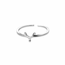 925 Sterling Silver Little Fox Ring For Women Personality Index Finger Opening Adjustable Party Jewelry