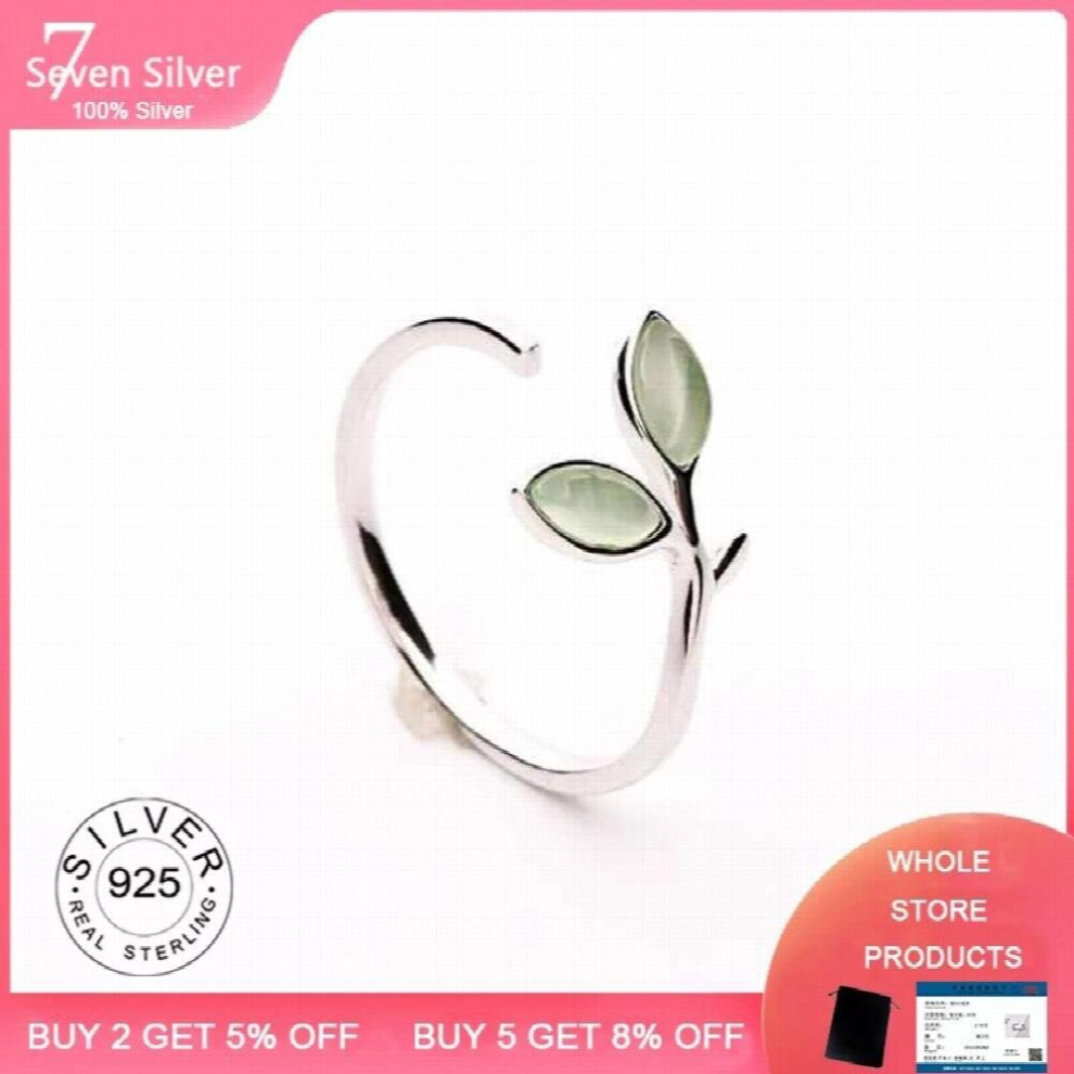 hot 925 sterling silver open feather ring adjustable size girl jewelry tide flow jewelry-image-OPC-PCSNQF8-NEW