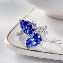 925 Sterling Silver Lab Sapphire High Carbon Diamond Rings Jewelry Party Engagement Finger Ring