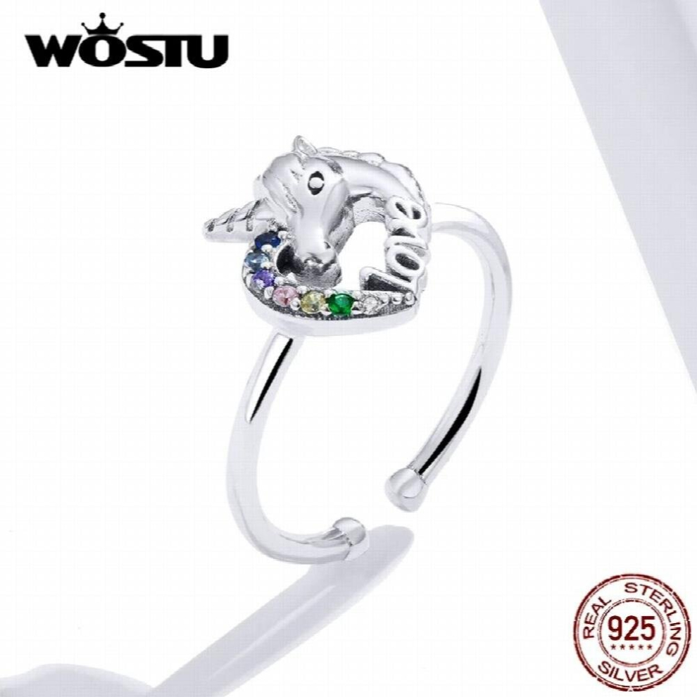 Unicorn Open Love Rings 925 Sterling Silver Adjustable Zircon Ring Finger For Women Wedding Jewelry FIR644-image-OPC-PCSPF6V-NEW