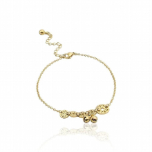 Hot Five ancient Chinese Coins Little Bell Anklet Titanium Steel Jewelry Women Girl Lover Barefoot Anklet Foot Chain