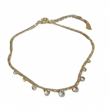 Zircon Anklet Crystal Pendant Anklet Bracelet Chain Bohemian Adjustable Foot Hand Jewelry Gift for Girl T8DE