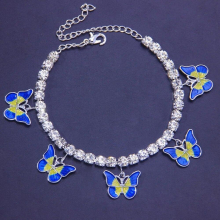 butterfly anklet tobillera painted beach foot ornaments anklet foot jewelry ankle bracelet
