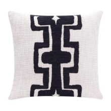 4 x 20 x 20 in. Black Geometric Zippered 100 Percent Cotton Throw Pillow - Set of 2