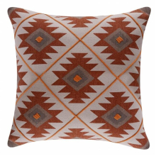 4 x 20 x 20 in. Orange Geometric Zippered 100 Percent Cotton Throw Pillow - Set of 2