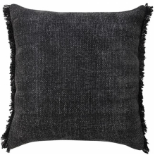 4 x 20 x 20 in. Black Solid Color Zippered 100 Percent Cotton Throw Pillow - Set of 2