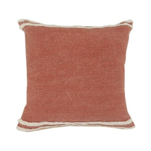 4 x 20 x 20 in. Brown Striped Zippered 100 Percent Cotton Throw Pillow - Set of 2