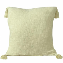 4 x 20 x 20 in. Yellow Solid Color Zippered 100 Percent Cotton Throw Pillow - Set of 2