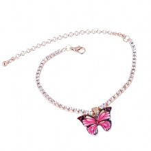 Dainty Ankle Bracelet, Summer Rhinestone Anklet with Butterfly Pendant for Women Girls, Versatility Pendant Chain Anklet