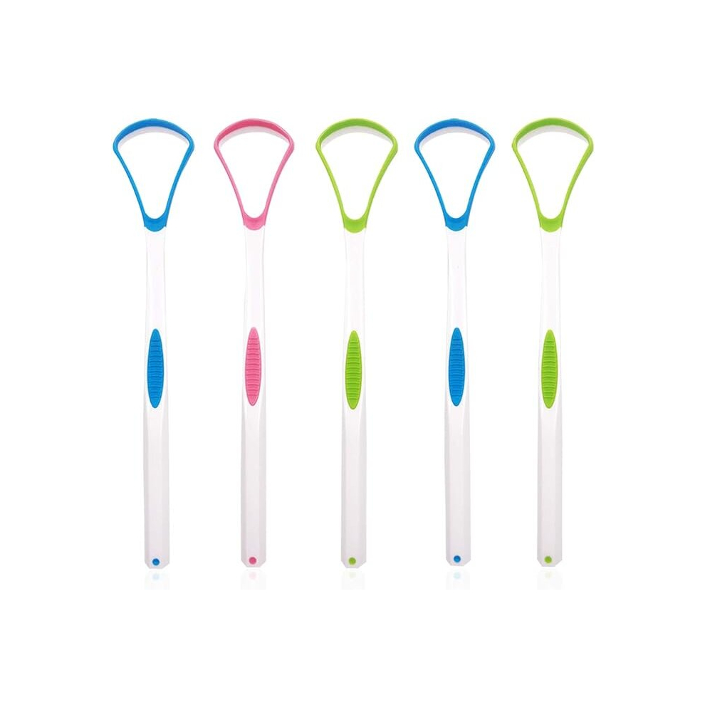 Ifsecond 5Pcs Tongue Scraper Cleaner -Tongue Scraper Tongue Brush,Portable Tongue Scraping Brush Scrubber Dental Tools For Healthy Oral Care Mouth Hygiene