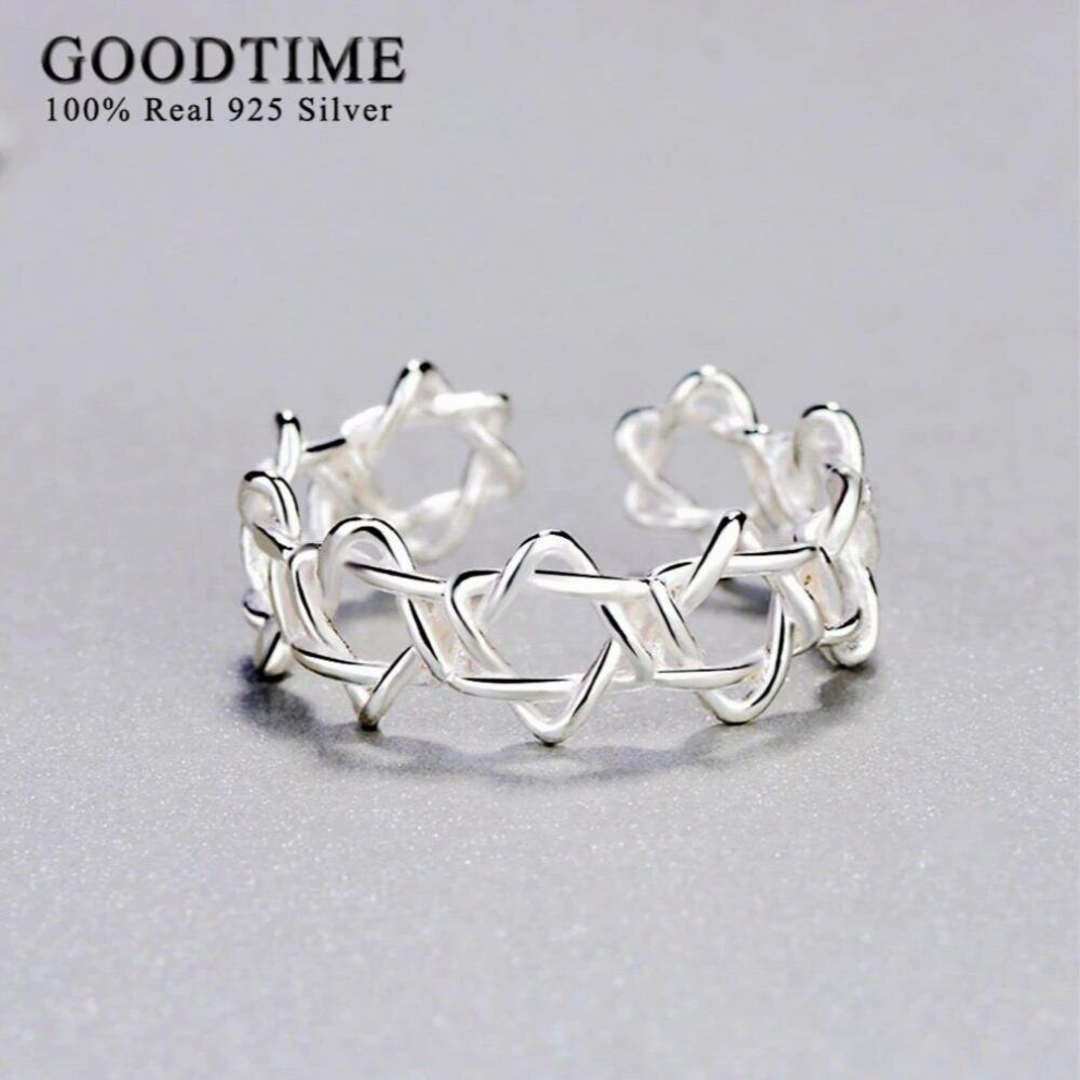 925 Sterling Silver Ring Style Star Twist Weave Ring Womens Open Ring Solid Silver 925 Jewelry Jewellery-image-OPC-PCSPKP9-NEW