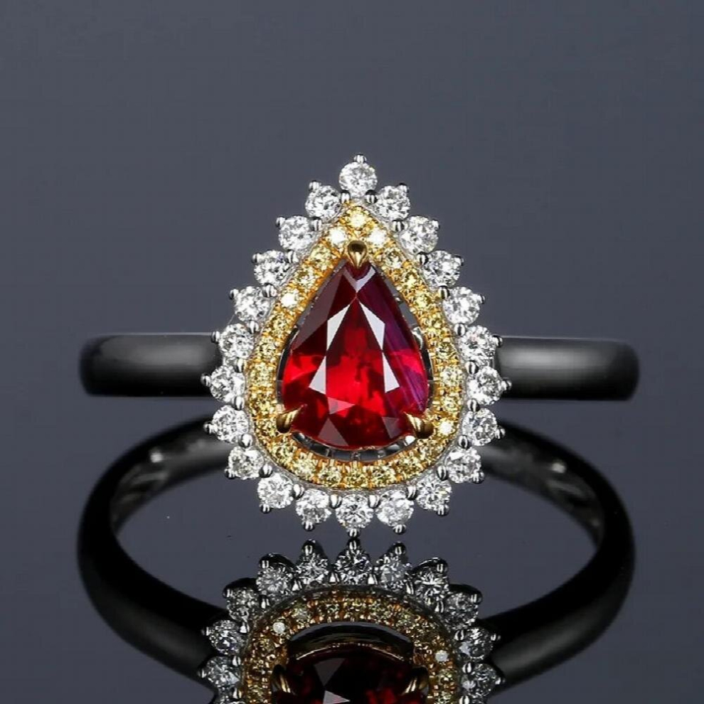 water drop shape simulation ruby split open ring female
