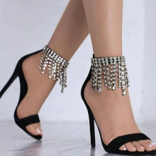 1 Pcs Tassel Anklet Chain Rhinestone High Heel Ornament Crystal Foot Jewelry Girl Gift