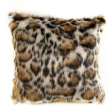 Brown Tiger Animal Faux Fur Luxury Throw Pillow - 20 x 20 in.
