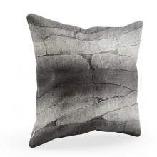 24 x 24 in. Furever Animal Faux Fur Luxury Throw Pillow, Gray & Silver