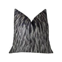 20 x 20 in. Wolf Fur Lover Handmade Luxury Double Sided Pillow - Black & White