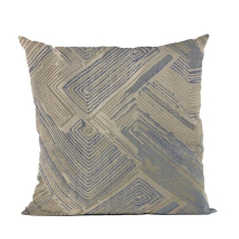 Blue & Beige Hidden Tour Abstract Luxury Throw Pillow - 18 x 18 in.