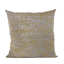 Yellow Golden Leaf Jacquard Luxury Throw Pillow - 22 x 22 in.