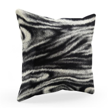 20 x 36 in. Galaxy Animal Faux Fur Luxury Throw Pillow, Black & White