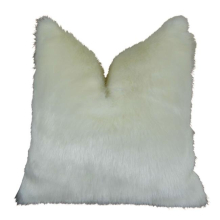 Arctic Fox Handmade Double Sided Throw Pillow - White & Ivory - 22 x 22 in.