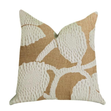 16 x 16 in. Golden Arabella Vine Luxury Double Sided Throw Pillow - Beige & Bronze