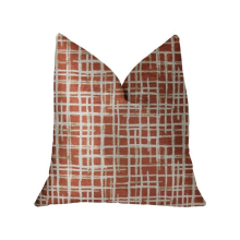 Spiced Fields Orange & Beige Luxury Throw Pillow, 20 x 30 in. Queen