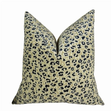 Soft Cheetah Handmade Throw Pillow - Cream & Black - 22 x 22 in.