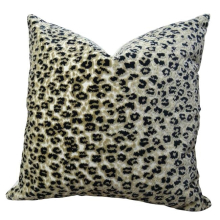 Cheetah Handmade Double Sided Throw Pillow - Taupe & Black - 22 x 22 in.