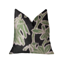 Grass Swallow Green, Black & Beige Luxury Throw Pillow, 20 x 20 in.
