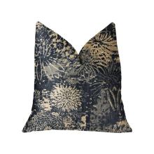 Lazuli Blue & Beige Luxury Throw Pillow, 22 x 22 in.