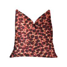 Crimson Cheetah Black & Red Luxury Throw Pillow, 12 x 20 in.