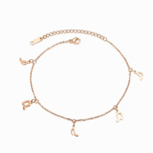 Titanium Steel Bohemia Beach Chain & Link Anklets For Women Girls High Heels Note Charm Anklet Jewelry JA19047