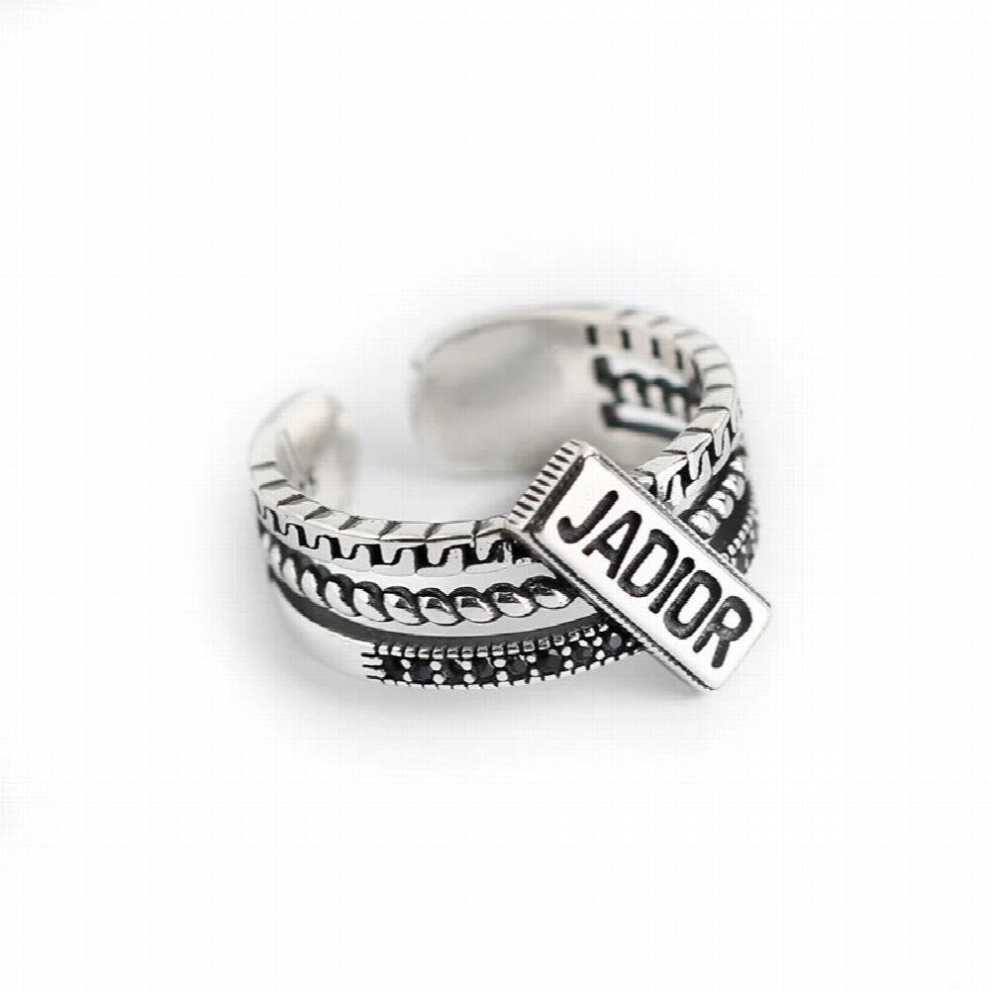 Silver Letter Rings For Women Version Of Retro Diamond S925 Sterling Silver Open Ring Female Silver Jewelry-image-OPC-PCSPWBD-NEW