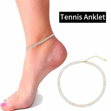 Baguette Cut Cubic Zirconia CZ Crystal Zircon Sparkling Tennis Anklets for Women or Girls Jewelry