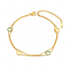 Geometric Pentagon Charm Anklets For Women Girl Stainless Steel Female Foot Bracelet Friendship Jewelry JA22007