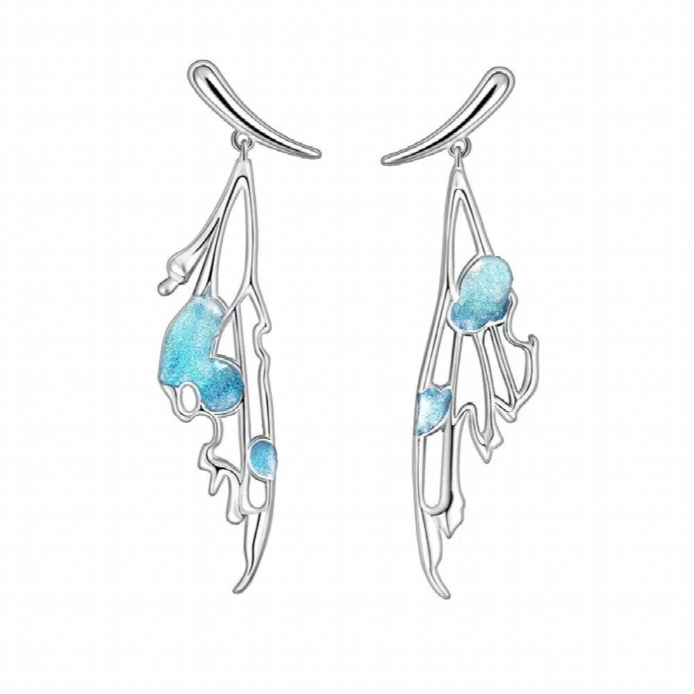 S925 Silver Needle Earrings Butterfly Stud Earring Dangle Earring For Women Fine Jewelry-image-OPC-PCSPXSM-NEW