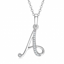 D VVS1 Moissanite Necklace A-Z 26Letter Initial Pendant Real Silver 925 for Women Girls Gift Fine Jewelry