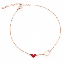 Red Heart Anklet Chain For Woman Girl Birthday Gift Rose 316L Stainless Steel Jewelry Not Fade