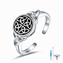 925 Sterling Silver Adjustable Celtic Knot Urn Ring Memorial Keepsake Cremation Jewelry Anniversary For Ashes Women Men