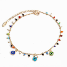Evil Eye Charm Ankle Bracelet Adjustable Foot Chain Bead Anklet Jewelry for Women Girls BE392