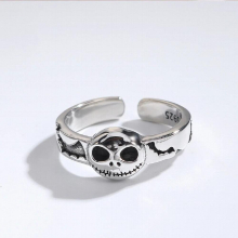 925 Sterling Silver Ring Skull Vintage Jewelry Punk Gothic Signet Hoops Vikings Accessory Fairy Grunge Gift For Woman