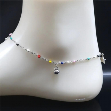Colorful Bead Star Anklet for Girl/Ladies Stainless Steel Summer Beach Charm Anklets Bracelet Jewelry tobillera